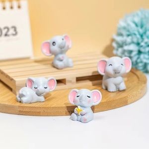 Miniature elephant ornaments set of 4 pc, (resin made)